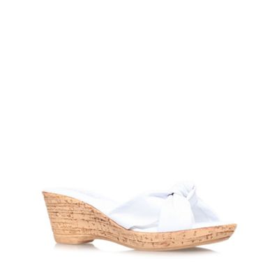 Carvela Comfort White 'Skylar' mid wedge heel sandals